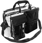 SHANY Travel Makeup Artist Bag with Removable Compartments – Clear Tote bag with Detachable Pockets – Makeup Organizer - Clear/Black