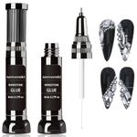 Senvenski Nail Rhinestone Glue Gel for Nail Art Decorations, 8ml x2 Gel Nail Glue with Brush & Pen Tip (TB009)