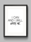 Stukk I Can And I Will Motivational Inspirational Quote Poster Print Wall Art - A4 (210 x 297mm), white