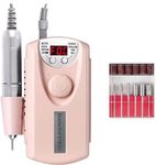 Nail Care Kit, Nail Drill Machine Portable Rechargeable Electric Nail Drill Pen for Manicure Nail Gel Polisher Nail Art Equipment Nail Tools (Color Pink)