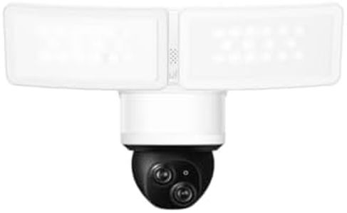eufy Security Floodlight Camera E340 Wired, Security Camera Outdoor, 360° Pan & Tilt, 24/7 Recording, 2.4G/5G Wi-Fi, 2000 LM, Motion Detection, Built-In Siren, Dual Cam, HB3 Compatible, No Monthly Fee