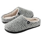 RockDove Women's Sherpa Fleece Clog Slipper, Size 5/6 UK Women, Light Gray