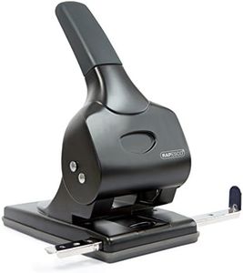 Rapesco 1015 ALU 65 Metal 2-Hole Punch, 65 Sheet Capacity, Black