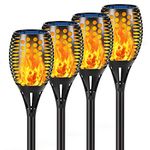 wearpro Solar Torch Lights Upgraded-42.9 inch Flickering Flames Solar Lights Outdoor Waterproof Landscape Decoration Lighting Dusk to Dawn Auto On/Off Garden Lights for Patio Pool Pathway 4 Pack