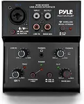 Pyle Professional Wireless DJ Audio Mixer - 2-Channel Bluetooth DJ Controller Sound Mixer w/USB Audio Interface, RCA In, Combo Jack XLR+6.35mm Microphone/Line/Guitar In, Headphone Jack - PAD12MXUBT