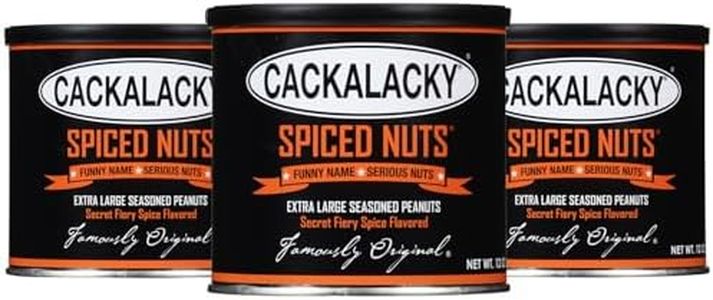 Cackalacky Famously Original Spiced Peanuts, 12 oz., Roasted NC-grown Peanuts Perfect for Beer, Party Snacks, Backyard Barbecues, and more, Seasoned with Fiery Spices for A Great Taste (3 Pack)
