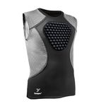 Youper Adult Padded Chest Protector Shirt, Heart-Guard/Sternum Protection for Baseball, Football, Lacrosse & Goalies (Medium, Black/Grey)