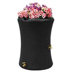 Good Ideas IMP-N50-BLK Impressions Nantucket Rain Saver Rain Barrel, 50 gallon, Black