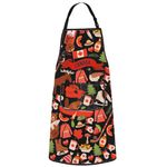 WZMPA Canada Kitchen Apron Canada Chef Gift Canada Tour Adjustable Apron With Pockets For Grilling Baking, Canada Ap