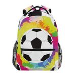 Ksajwzf School Laptop Backpack Sport Soccer Ball for Girls Kids Boys Bookbag Travel Hiking Daypack Backpacks for Men Women, Color 03