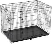 Dog Crate Large Size Dog Puppy Pet Cage with 2 Doors (Front & Side), Dog Crate with Removal Tray,Folding Metal Pet Dog Puppy Training Cage Crate for Dogs (Large 36")