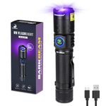 DARKBEAM 395NM UV LED Blacklight Lamp, Ultraviolet Lamps, Wood Lamp, Rechargeable USB-C Swivelling, Water Resistant for Detecting Scorpions and UV Resin Light