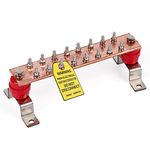 GOUNENGNAIL- 10" Copper Ground Bar Kit,900A Grounding Busbar Bar with UL Recognized SM40 Insulators Rated Uimp up to 7.2KV