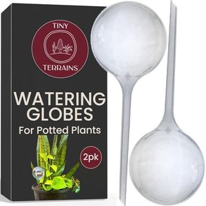 Tiny Terrains Water Globes for Watering Plants Automatically - Shatterproof & Weatherproof Self-Watering Stakes - Water Bulbs for Indoor & Outdoor Plants - Keeps Soil Moist & Plants Happy