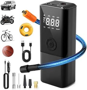 OneAmg Tire Inflator Portable Air Compressor, 150PSI Auto Air Pump for Car Tires, DC 12V Electric Tire Pump with LCD Digital Pressure Gauge & LED Light for Motorcycle, Bike, Ball, Car Accessories