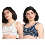 &Circus Airsoft Non Padded Sports Bra for Women | Active Wear Full Coverage Bra for Women | Pack of 2 | Designs: Summer Bouquet & Wedding Day | L