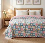 VAS COLLECTIONS Cotton AC Blanket for Double Bed (220×230 cm) | Reversible Soft Lightweight All-Season Blanket | Skin-Friendly & Breathable Comforter (Sweetheart Checks)