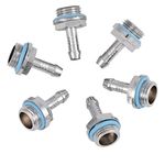 Richer-R Water Cooling Fitting, 6 PCS PC Water Cooling Two-Touch Fitting G1/4 Thread Barb Connector Tube(6mm)