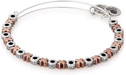 Alex and Ani Women's Two Tone XO Beaded Bangle Bracelet, Rafaelian Silver, Expandable