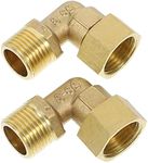 iplusmile 2pcs Garden Hose Connector 90 Degree Brass Garden Hose Elbow Brass Adapter Heavy Duty Hose Adapter 90 Degree Brass Fitting