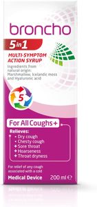 Broncho 5-in-1 Cough Syrup, 200ml – Multi-Symptom Relief