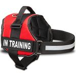 Industrial Puppy Service Dog in Training Vest with Reflective Strap & Removable Patches - Heavy Duty Nylon Straps and Handle for Dogs - 7 Sizes, ID Patch Options, Service Dog Vest Harness with IT tag