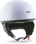 MOTO Helmets® D22 „White“ · Brain-Cap · Motorcycle-Helmet Vintage Jet-Helmet half helmet Pilot Motor Bike Scooter Biker Retro Chopper · Fiberglass Click-n-Secure SlimShell Bag S (55-56cm)