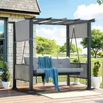 PAMAPIC 3-Seat Patio Swing Chair,Ou