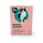 Pet Shield Worm Screen, Cat Worming Treatment - Vet Approved Dewormer for Cats & Kittens Over 6 Weeks / 1kg+ in Weight - Kills Roundworms, Hookworms & Tapeworms, 1 Dose Oral Treatment, 2 Tablets