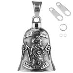 CTZSR Motorcycle Bell Guardian Angel - Good Luck Keychain & Drive Safe Pendant Accessories For Bikers Riders Pets, 06saint Christophe, Large