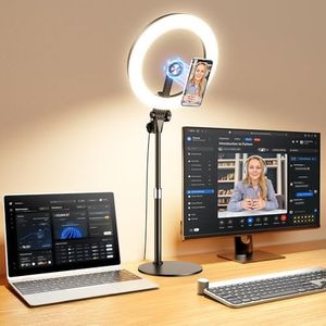 Upgrade 10.5" Ring Light for Desk with Magnetic Phone Holder, 30 Light Modes, Adjustable Zoom Lighting for Computer, Desk Light for Video Calls, Circle Light for Video Recording, Conference, Streaming