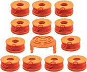 WE TOOL PLUS 12-Pack WA0010 Worx Weed Eater Sting Trimmer spools 1-Pack WA6531 GT Trimmer Replacement Spool Cap Covers for Worx GT