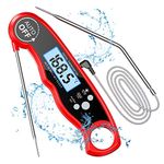 CIRYCASE Meat Thermometers, Fast & Precise Read Food Thermometer with 102cm Wire Probe, Backlight LCD Display, Calibration Function, BBQ Thermometer for Kitchen, Outdoor Cooking, Liquid & Grill