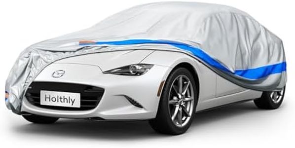 Holthly Bache Voiture Exterieur, Housse Protection Voiture 100% Etanche Anti UV Soleil Anti Rayure, Bâche pour Coupe Mazda MX5, Audi TT, Fiat 124 Spider, etc. 3S