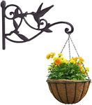 DEWEL Hanging Plant Bracket, Hummingbird Plant Hangers Outdoor Iron Hanging Baskets for Plants Decorative Wall Plant Hooks Brid Feeder Hanger Hook Hangers for Flower Basket Pot Lantern Wind Chime