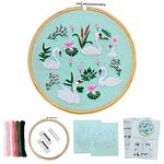 Embroiderymaterial Cotton Embroidery Kit For Beginners Printed Photo & Written Instruction Manual Cross-Stitch Tutorial Kit, Multicolor