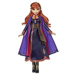 Disney Frozen Singing Anna Fashion Doll with Music Wearing a Purple Dress Inspired by Disney Frozen 2, Toy For Kids 3 Years and Up