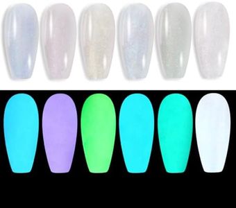 Oumisaya Glow in The Dark Gel Nail Polish Colors Set GP012 Semi Clear Top Coat with Sparkle Glitters