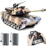 Supdex RC Tank, 1:18 Metal M1A2 Abrams Remote Control Model Toys That Shoots BBS and Water Bullets, 2.4Ghz Military Toy Tank for Adults and Kids, RC Army Vehicle with Recoil, Smoke, Sound and Lights