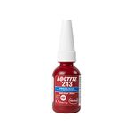 LOCTITE 243 Threadlocker, Universal adhesive for Securing Screws, Medium-Strength thread lock for Metal Threads, liquid adhesive for Use on Pumps, Gearboxes and More, 1x10ml