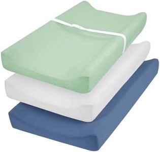 david's Kids 3 Pack Changing Pad Cover Set, Ultra Soft Breathable Cozy Microfiber Diaper Change Table Sheets for Baby Girls, Fit Most Changing Pads, Grey & Sage & Navy Blue