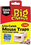 THE BIG CHEESE Live Catch Pre Baited Ready To Use Mouse Trap Humane Control Twin Pack STV155