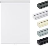 Boolegon Roller Shades for Windows Blackout Cordless Roller Blinds Color-Matched Stable UV Protection Spring Heat Insulation Energy Saving Shades for Home, White, 59.5" W x 56" H