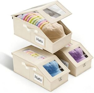 Uawsyut Hat Organizer for Baseball Caps, Stackable Hat Boxes for 36 Caps