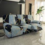 HOKIPO Polyester Blend 140Gsm Fully Covered Recliner Sofa Cover 3 Seater, Multicolor Abstract Geometry (Ar-4942-C10)