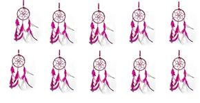 Mehruna Dream Catchers for Home Decoration, Kids Room - Handmade Wall Hangings for Livingroom, Bedroom, Car Hanging Small Dream Catcher for Positivity, Set of 10 Pcs (8Lx20Hcm)