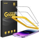 Lamicall Screen Protector Tempered Glass for iPhone 14 Pro Max (6.7”), [Top 9H Tempered Glass Film], Easy Alignment Frame, Anti-Scratch, Fingerprint Resistant, HD Clear, Case Friendly - [2 Pack]
