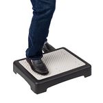 Mind Reader Platform Booster Step, Step Stool for Seniors, Indoor Outdoor, Riser, 15.75" L x 19.5" W x 3.75" H, Black and White