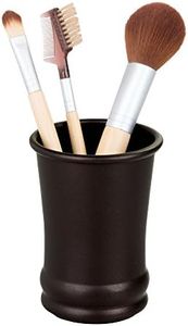 iDesign - 26181 Olivia Metal Tumbler, Makeup Brush Holder and Toothbrush Cup for Bathroom, Countertop, Desk, Dorm, College, and Vanity, 3.25" x 3.25" x 4.25", Bronze