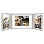 Triple Photo Frame Multiple Photos 3 Picture Frames 4x6 and 5x7 Photos, Gray